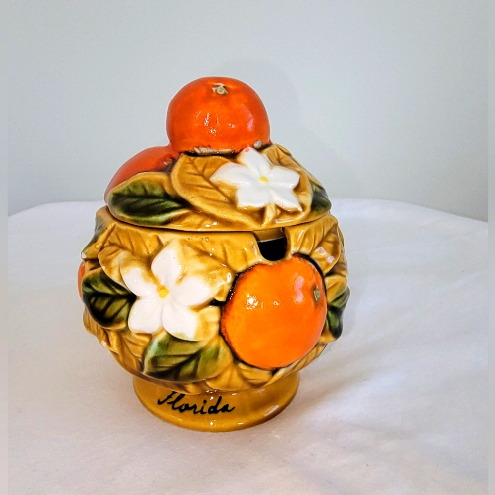 Vintage Florida Oranges  Sugar Dish - Vintage & collectibles | Color: Or